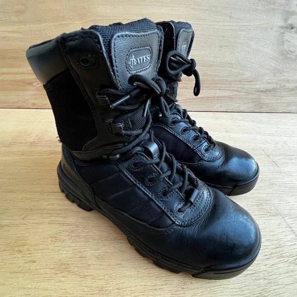 BATES TACTICAL SPORT SIDE ZIP LEATHER Women’s Combat Boots sz 7 E02700 - Picture 1 of 12